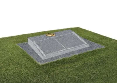 Dark grey granite desk memorial with carved book with matching granite base